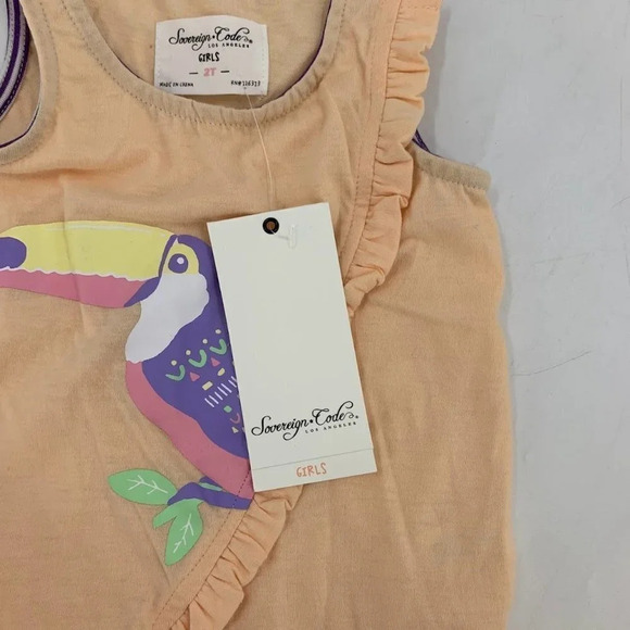 Sovereign Code Girl's Twyla Toucan-Print Ruffle Tank‎ Top Size 2T NWT - Picture 5 of 9